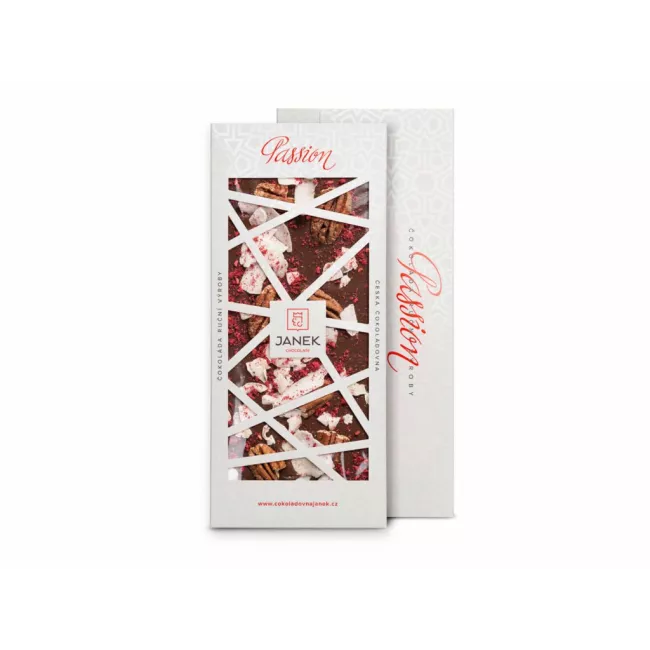 41.3% Milk Chocolate Passion with Coconut, Pecan Nuts, and Raspberries